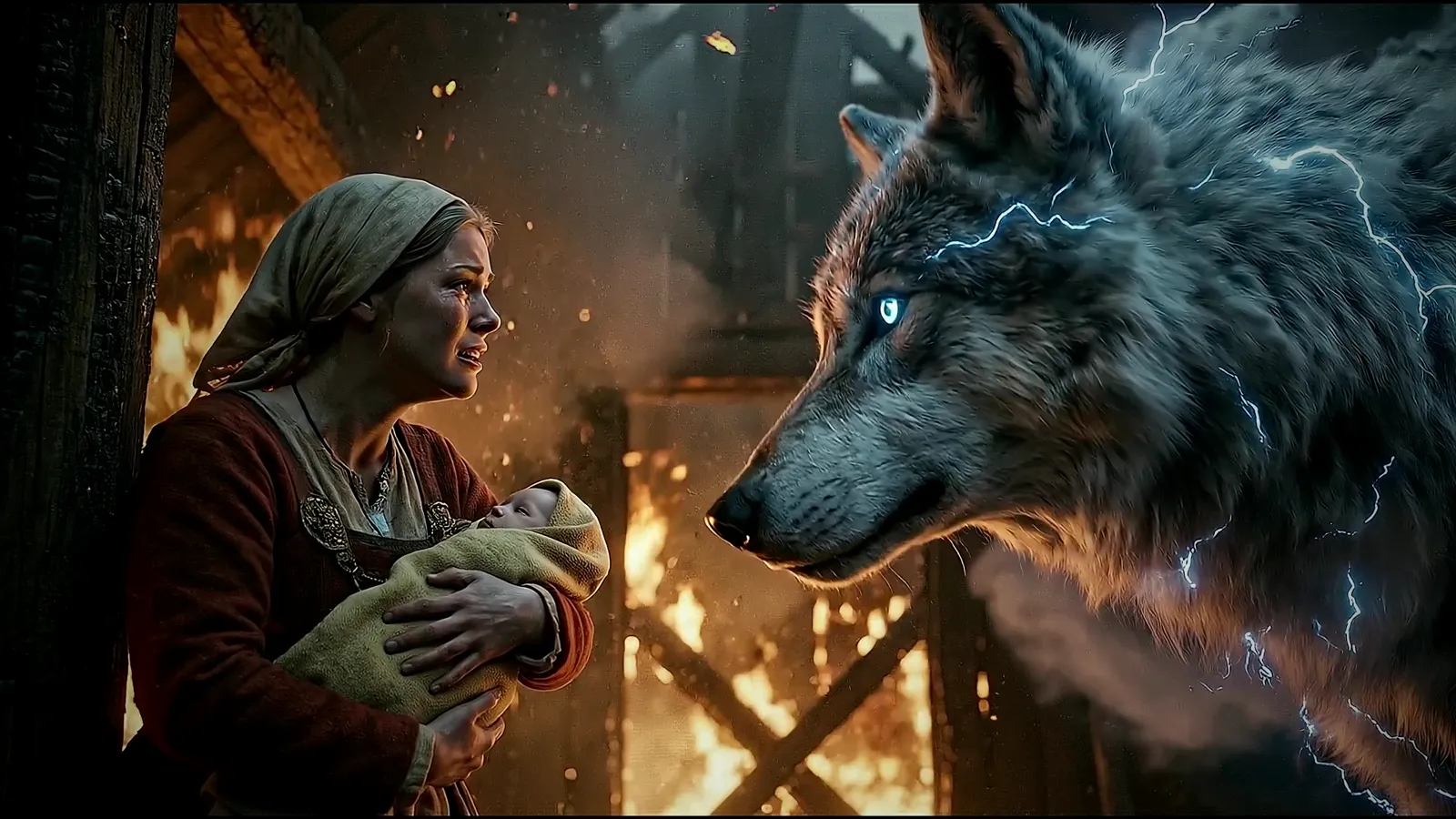 Fire and the wolf's eyes